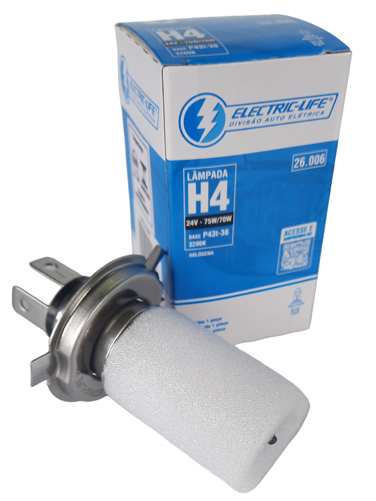 Bombillo Halogeno H4/24V-75/70W  BLANCA (Unidad)